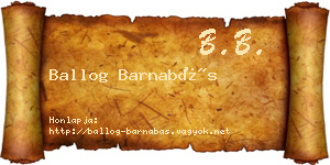 Ballog Barnabás névjegykártya